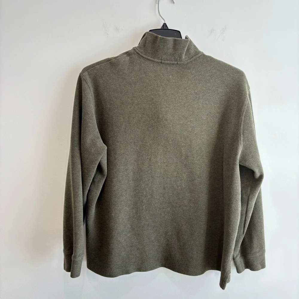 Polo Ralph Lauren Sweater Mens X-Large Estate Rib Green 1/4 Zip Cotton Pony Logo